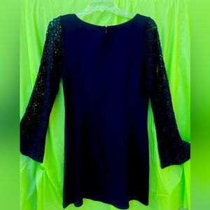 Philosophy NWT Dress navy blue with crochet sleeves size S